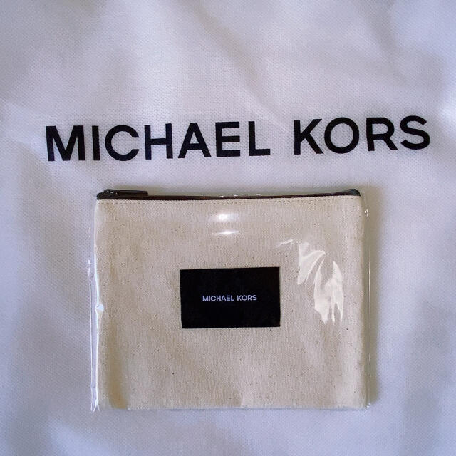 Michael Kors(マイケルコース)のマイケルコース　キャンバス　ポーチ　無地　非売品　ノベルティ レディースのファッション小物(ポーチ)の商品写真