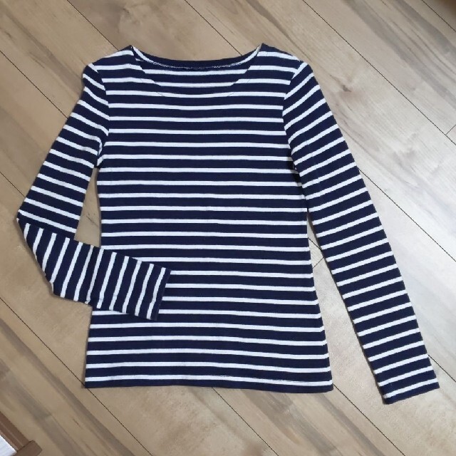 PETIT BATEAU(プチバトー)のプチバトー　PETIT BATEAU　ボーダー　ボートネック　長袖Tシャツ レディースのトップス(Tシャツ(長袖/七分))の商品写真