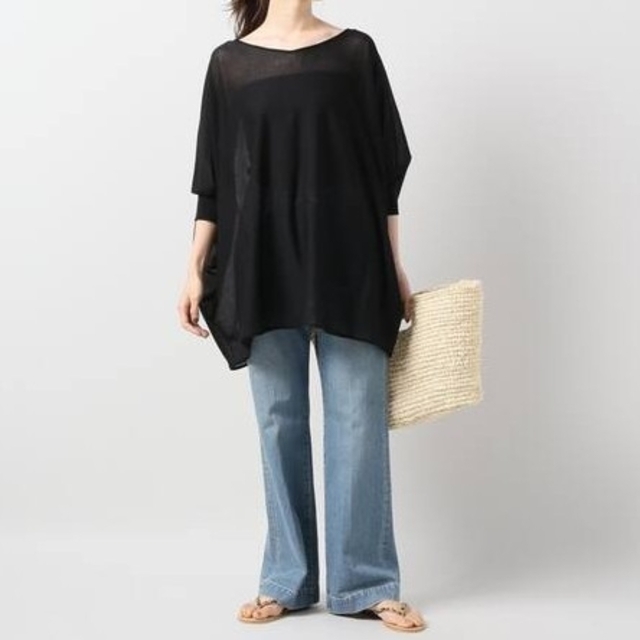 sheer knit ポンチョ 1