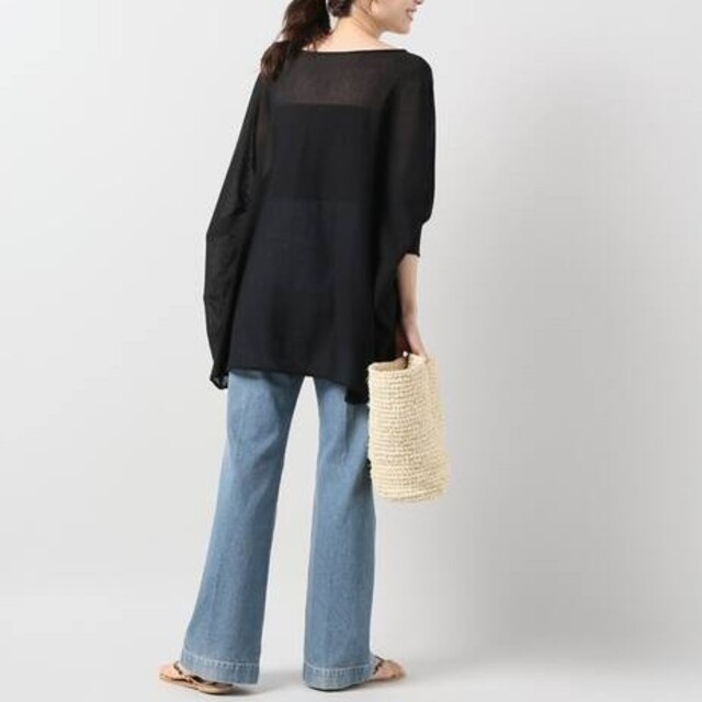 sheer knit ポンチョ 2