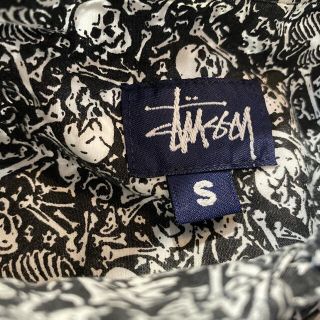 STUSSY - 90s USA製 OLD STUSSY スカル 半袖シャツ 黒 Sの通販