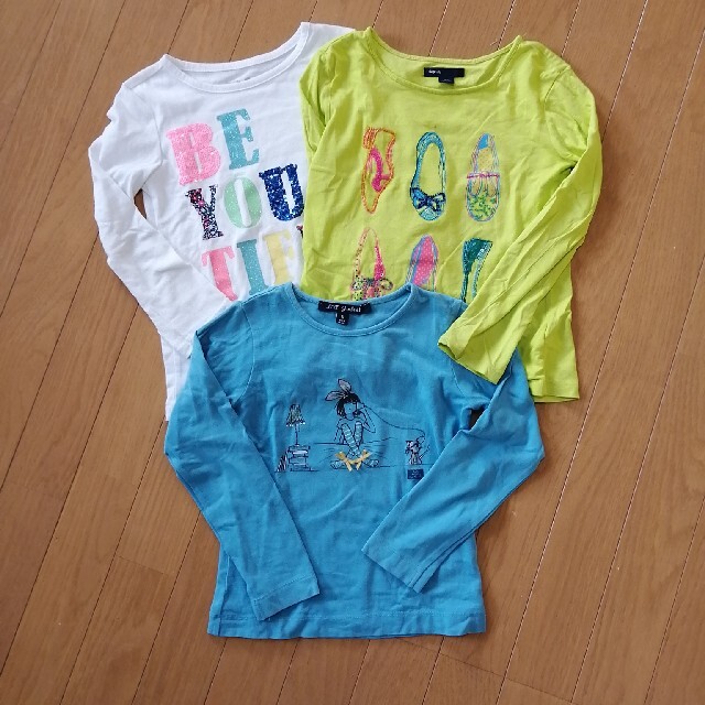 GAP Kids(ギャップキッズ)の長袖Tシャツ(ロンT)　3枚セット キッズ/ベビー/マタニティのキッズ服女の子用(90cm~)(Tシャツ/カットソー)の商品写真