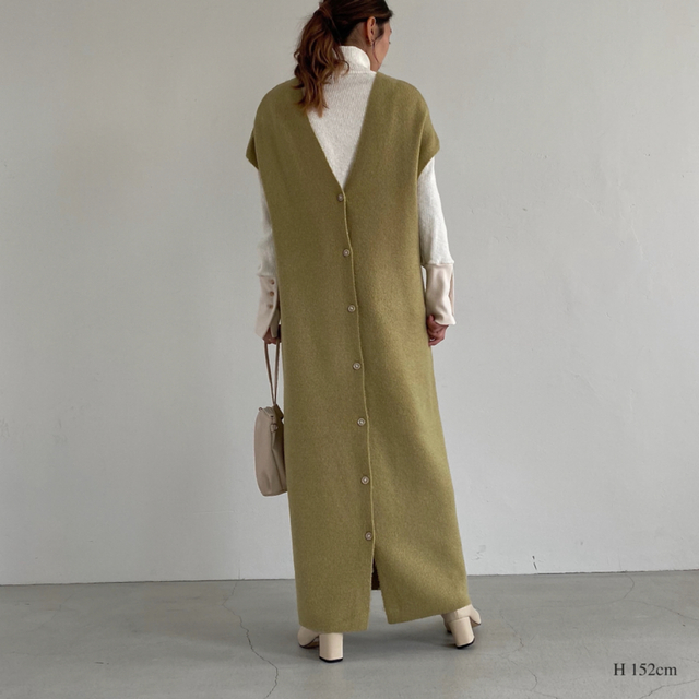 willfully knit kaftan 2way vest OP  レディースのワンピース(ロングワンピース/マキシワンピース)の商品写真