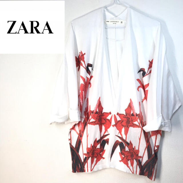 ZARA(ザラ)の【レア】ZARA   カーディガン　花柄　羽織り レディースのトップス(カーディガン)の商品写真