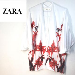 ザラ(ZARA)の【レア】ZARA   カーディガン　花柄　羽織り(カーディガン)