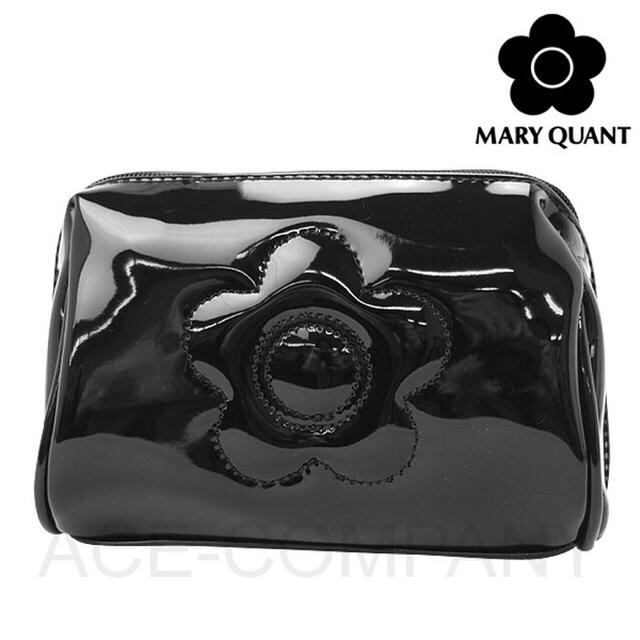 MARY QUANT(マリークワント)のマリクワ♥︎エンボスエナメル オーバルメイクポーチ（ブラック） レディースのファッション小物(ポーチ)の商品写真