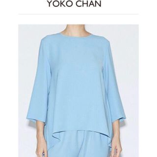 バーニーズニューヨーク(BARNEYS NEW YORK)のYOKO CHAN ヨーコチャン　新品未使用　7分ブラウス　ブルー(シャツ/ブラウス(長袖/七分))