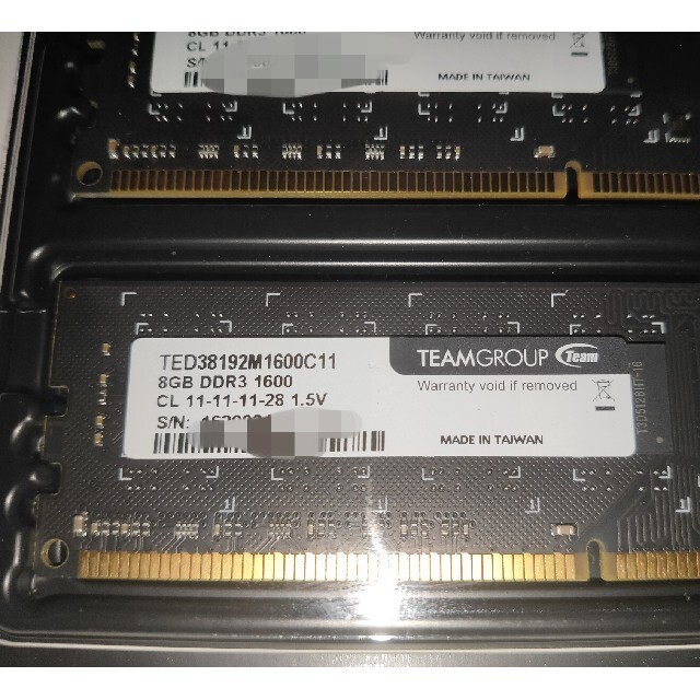 team メモリ ddr3 1600 16gb（8gb×2）未使用品 1