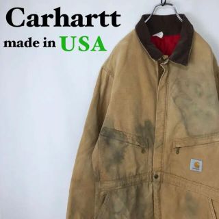 カーハート(carhartt)のカーハート☆キルティングライナー46T ブラウンダックオールインワンつなぎ90s(サロペット/オーバーオール)