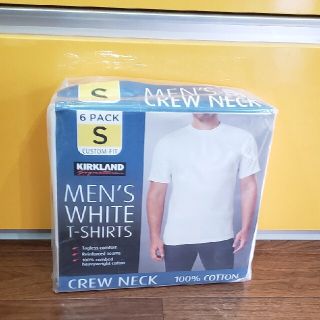 コストコ(コストコ)のサイズS　KIRKLAND カークランド メンズ 白Tシャツ 合計6枚(Tシャツ/カットソー(半袖/袖なし))