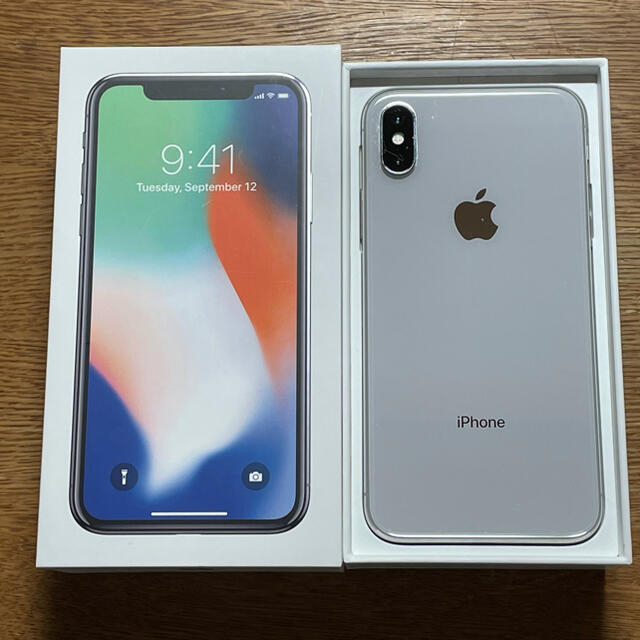 iPhone X シルバー 64GB SIMフリー - スマートフォン本体