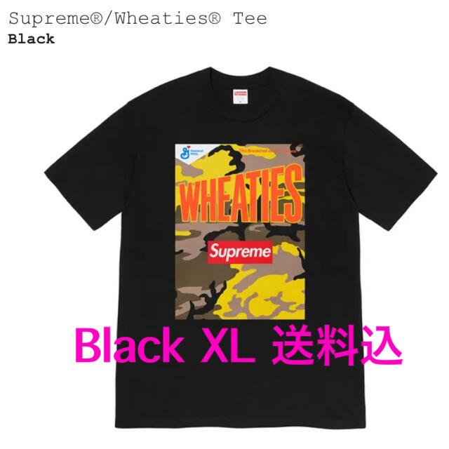 【超安い】  - Supreme Supreme 送料込 XL Black Tee Wheaties Tシャツ/カットソー(半袖/袖なし)