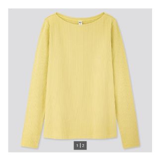 ユニクロ(UNIQLO)のリブボートネックT(カットソー(長袖/七分))