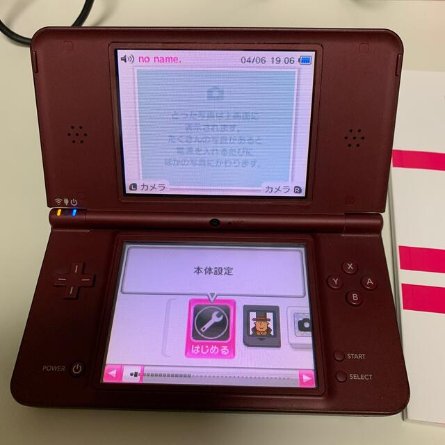 ニンテンドーDSi LL 本体 ワインレッド 動作確認済みゲーム機 充電器なし