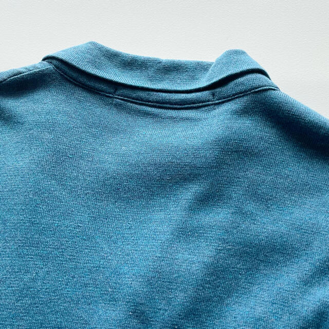 美品 45R ハイゲージコットンニットシャツジャケット ブルー 2 カーディガン