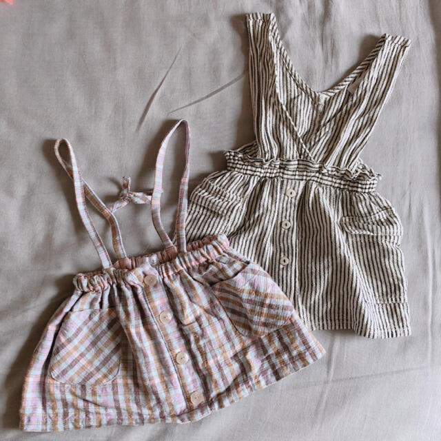 ZARA KIDS(ザラキッズ)のZARA ベビーワンピース2枚セット　9-12M/80cm キッズ/ベビー/マタニティのベビー服(~85cm)(ワンピース)の商品写真