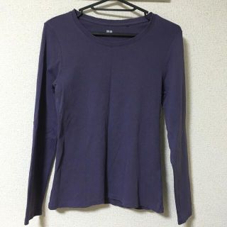 ユニクロ(UNIQLO)のユニクロ　コットンフライスクルーネックTシャツ(Tシャツ(長袖/七分))