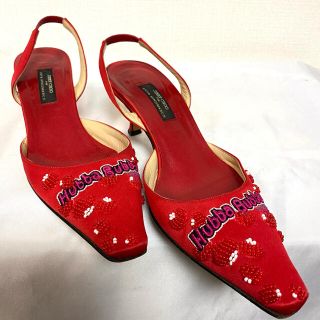 ジミーチュウ(JIMMY CHOO)のジミーチュウ×アニヤハインドマーチ　サテンビーズパンプス　36  イタリア製(ハイヒール/パンプス)