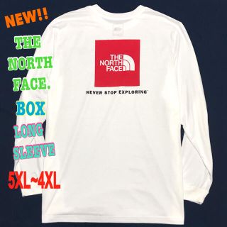 ザノースフェイス(THE NORTH FACE)の最大 ♪ 新品 ノースフェイス BOX NSE ロンT 白 赤 5XL(Tシャツ/カットソー(七分/長袖))