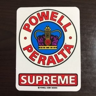 パウエル(POWELL)の(縦9cm横6.8cm) powell✖supreme コラボステッカー(その他)