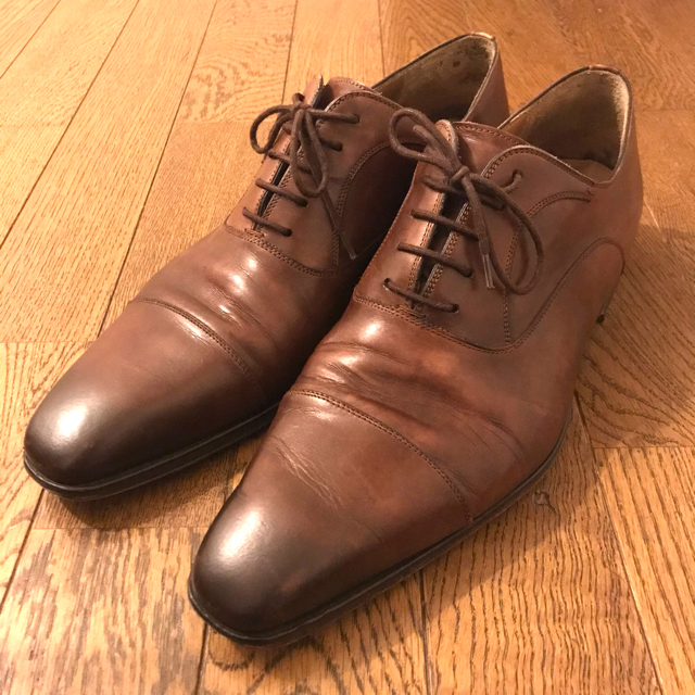 【希少】マグナーニ　ストレートチップシューズ　ビジネスシューズ　革靴　ブラウン色