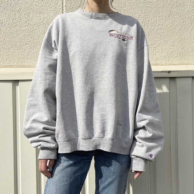 Champion(チャンピオン)の90s 古着 チャンピオン 企業ロゴ スウェット トレーナー 刺繍 ビンテージ メンズのトップス(スウェット)の商品写真