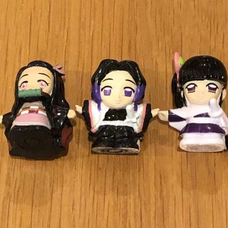 鬼滅の刃　ソフビ　竈門禰豆子&胡蝶しのぶ&栗花落カナヲ(キャラクターグッズ)