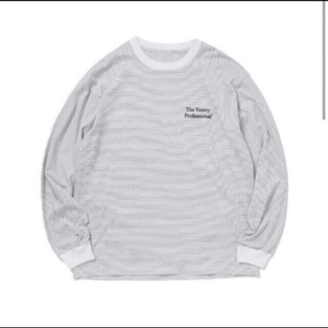 メンズ最安値！！ENNOY L/S Border T-Shirt 茶×白 サイズXL