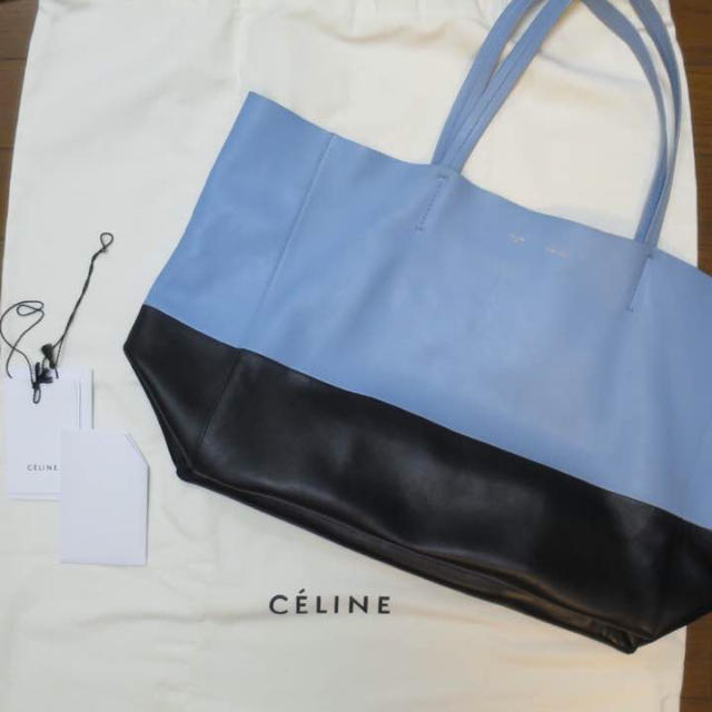 愛用 celine - CELINE ホリゾンタル カバ バイカラー 水色 セリーヌ ...