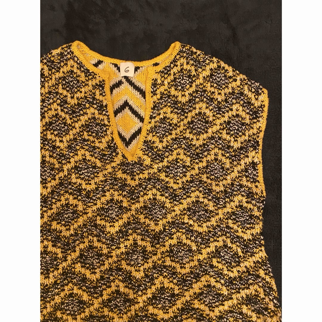 roku 6 DIAMOND MOTIF SKIPPER KNIT VEST