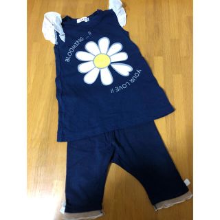 ベベ(BeBe)のべべ　80cm 花プリントセットアップ(Ｔシャツ)