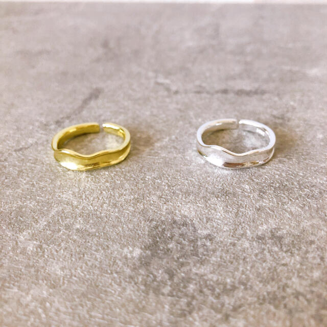 〈d59〉S925 凸凹 プレート リング ゴールド gold 指輪 人気 韓国 レディースのアクセサリー(リング(指輪))の商品写真