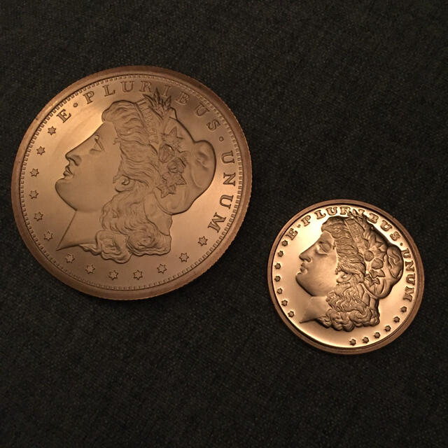 極上品 純銅 5oz モルガン ダラー 銅 特大 ビッグ コイン メダル39美術品/アンティーク
