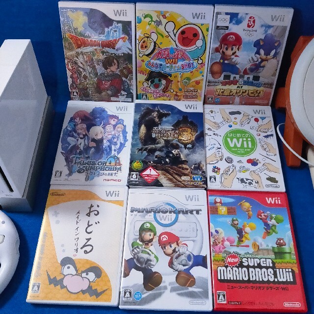 Wii 本体 太鼓の達人 マリオカート スーパーマリオブラザーズ ソフト9本！