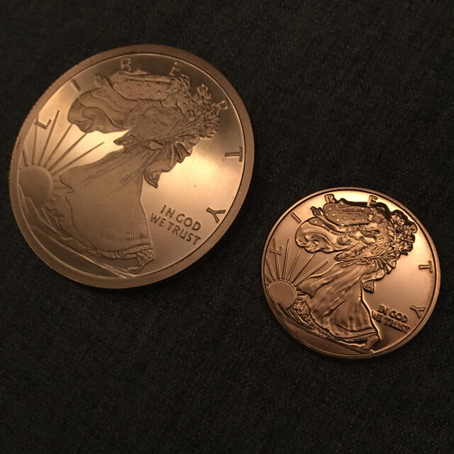 極上品 純銅 5oz ウォーキング 銅 ビッグ コイン メダル liberty金属工芸