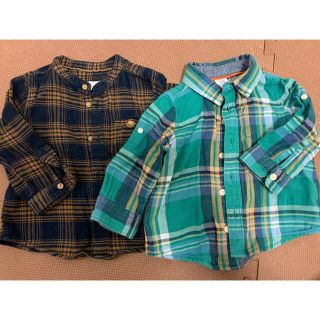 ザラ(ZARA)のZARA GAP シャツ2枚セット　70 チェック　秋用　冬(シャツ/カットソー)