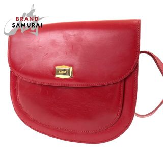 バリー(Bally)のBALLY バリー ヴィンテージ レッド ゴールド レザー 斜め掛け ショルダーバッグ ポシェット【中古】 レディース 102595(ショルダーバッグ)