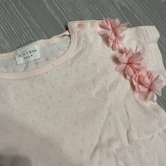 kid’s zoo(キッズズー)のキッズズー　半袖　お花　80サイズ キッズ/ベビー/マタニティのベビー服(~85cm)(Ｔシャツ)の商品写真