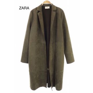 ザラ(ZARA)のZARA BASIC ザラ　スエード風　コート　レディース　カーキ　(ロングコート)