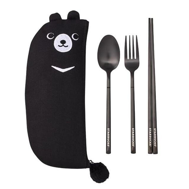 スターバックス：黒熊　カトラリーセット　台湾　スタバ　食器セット