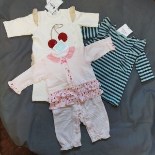 ベベ(BeBe)の【タグ付き】ベビー服まとめ売り/60/70/80/ロンパース/女の子(ロンパース)