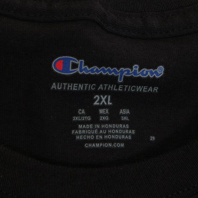 Champion(チャンピオン)の【新品】チャンピオン Tシャツ 2XL 黒 レディース 半袖 無地 ブラック レディースのトップス(Tシャツ(半袖/袖なし))の商品写真