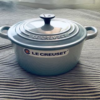 ルクルーゼ(LE CREUSET)の【ルクルーゼジャポン正規品】ココットロンド22センチ コースタルブルー(鍋/フライパン)