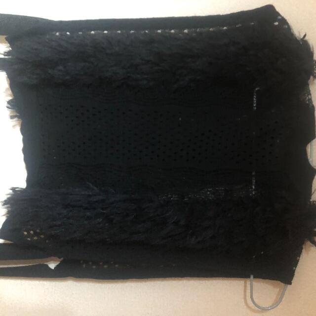 Tシャツ(半袖/袖なし) LE CIEL BLEU - Mixed Fringe Crop Top / Black