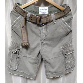 アバクロンビーアンドフィッチ(Abercrombie&Fitch)のアバクロ　ハーフパンツ　ダメージ加工　W16ベルト付(ショートパンツ)