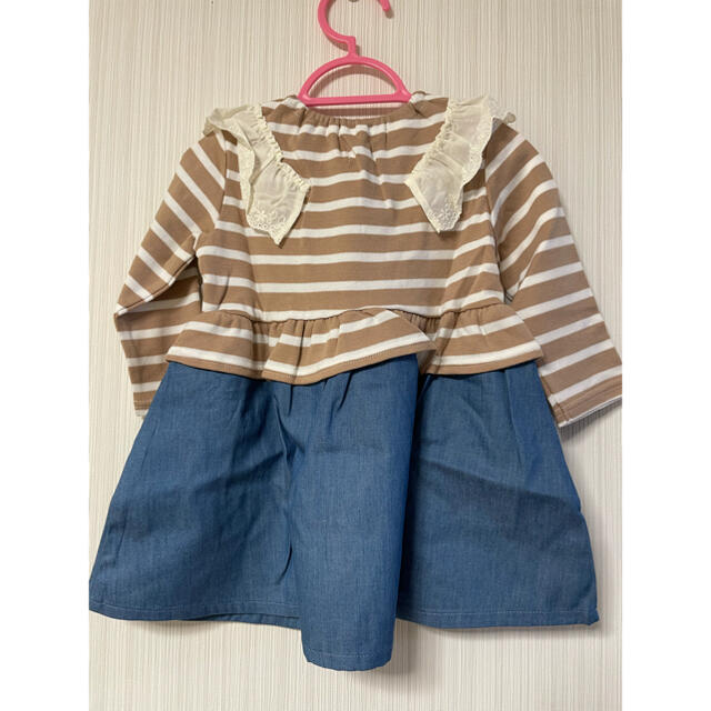 キムラタン(キムラタン)の新品　春物　ワンピース　ブラウン　茶色　80 キッズ/ベビー/マタニティのベビー服(~85cm)(ワンピース)の商品写真