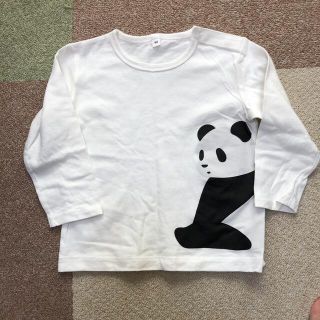 ムジルシリョウヒン(MUJI (無印良品))の七分袖　Tシャツ　パンダ　90 無印(Tシャツ/カットソー)