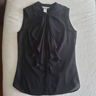 エイチアンドエム(H&M)のシフォン ノースリーブ シャツ(シャツ/ブラウス(半袖/袖なし))