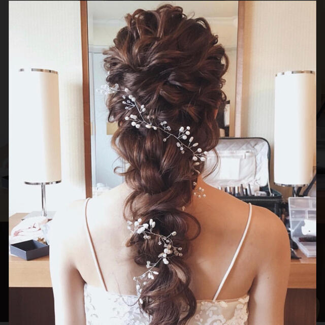 小枝 ヘッドドレス ウェディング　ヘアアクセサリー ハンドメイドのウェディング(ヘッドドレス/ドレス)の商品写真