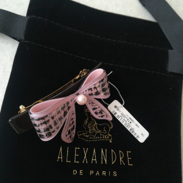 新品□黒アレクサンドルドゥパリリボンバレッタALEXANDRE DE PARIS-